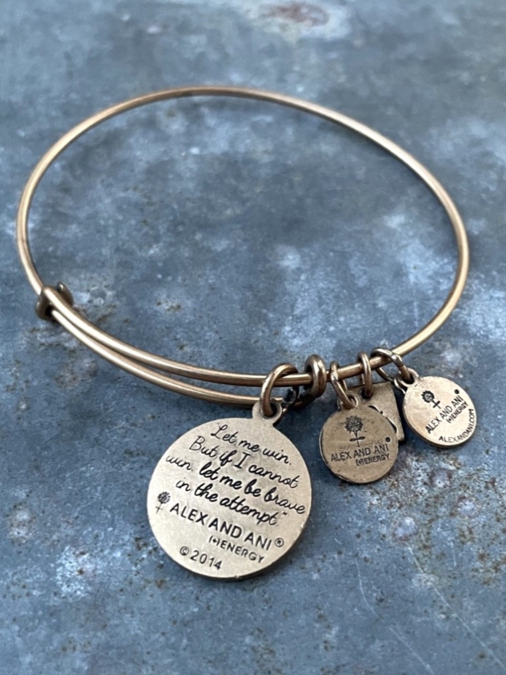 Alex and Ani Energy Mental Health Resilience Bronze Charm Bracelet - Picture 3 of 3